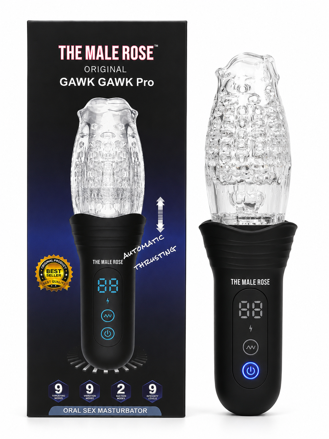 The Male Rose Pro - Thrusting Vibrating and Rotating Masturbator