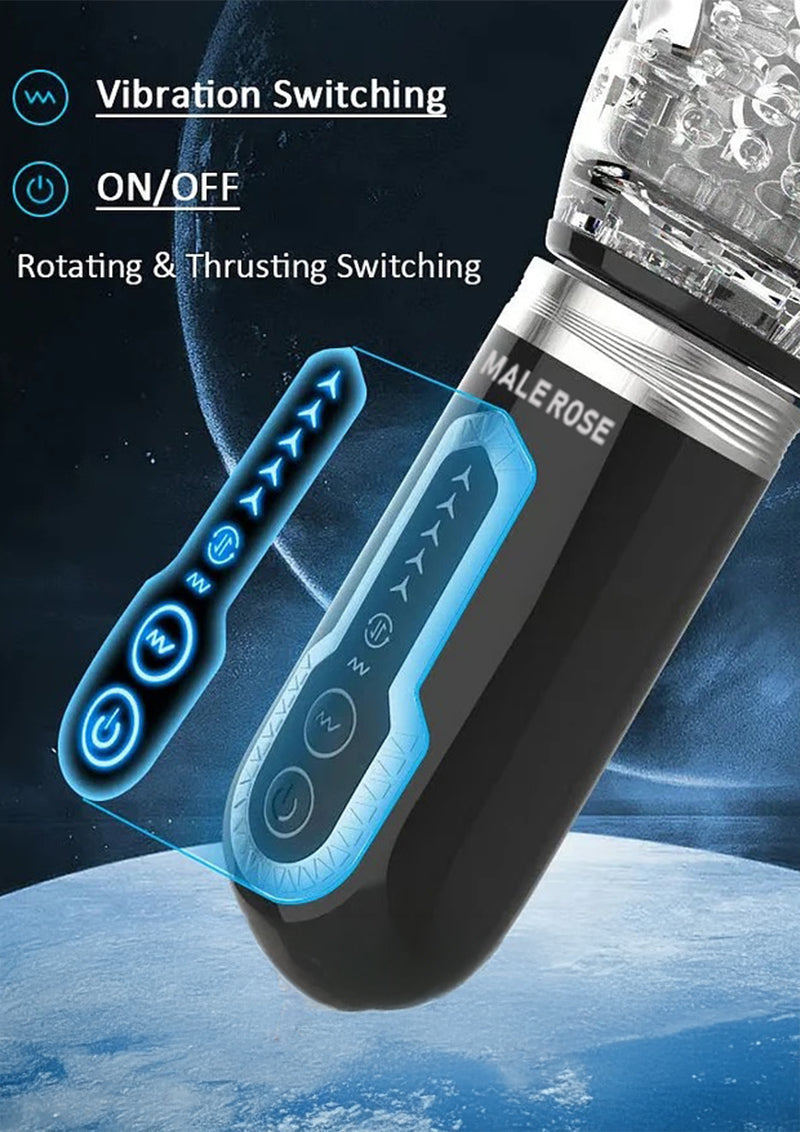 The Male Rose 3 - Thrusting Rotating Dual Vibrating Male Masturbator