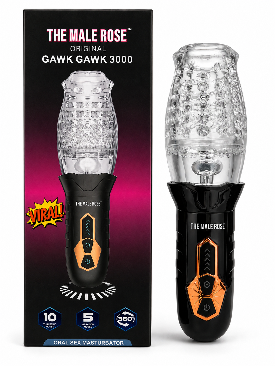 The Male Rose (Original) Gawk Gawk 3000 Vibrating Rotating Masturbator