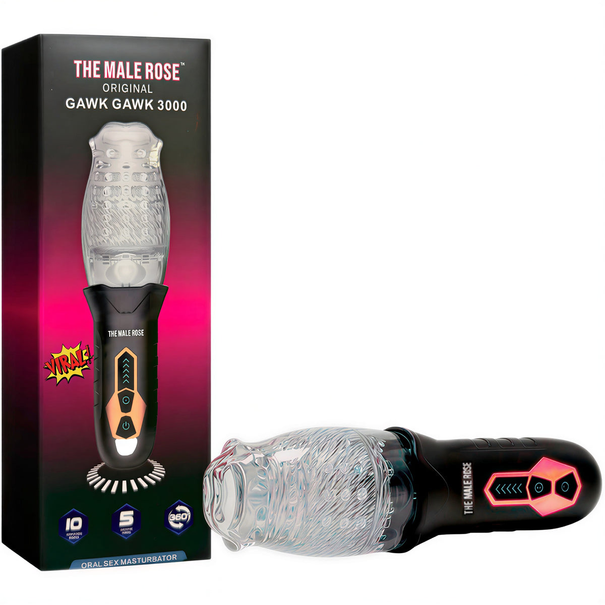 The Male Rose (Original) Gawk Gawk 3000 Vibrating Rotating Male Masturbator